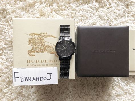 burberry xl gents black stainless steel watch bu1385|Burberry Men's BU1385 Chronograph Big Date Black Dial Watch.